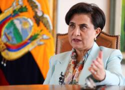 La ministra de Relaciones Exteriores y Movilidad Humana de Ecuador, Gabriela Sommerfeld, habla durante una entrevista con EFE, el 11 de junio de 2024, en Quito.