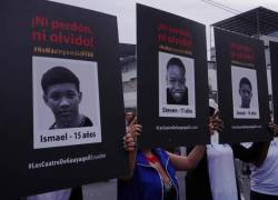 Los menores Ismael y Josué Arroyo (de 15 y 14 años), Saúl Arboleda (15) y Steven Medina (11). Foto: API
