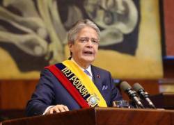 Fotografía de archivo del presidente Guillermo Lasso en la Asamblea Nacional.