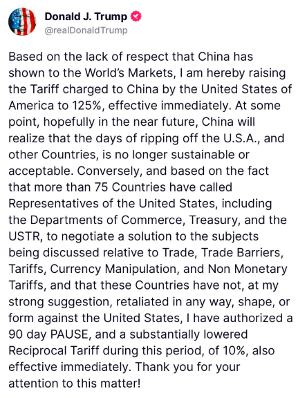 $!El mensaje de Trump en la red social Truth Social.