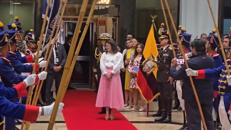 La nueva segunda mandataria fue recibida con honores.