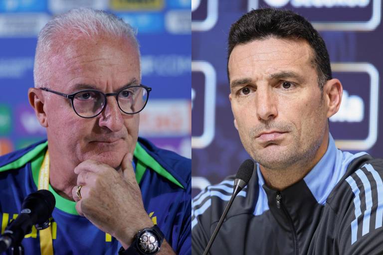 $!Los seleccionadores de Brasil, Dorival Júnior (i), y de Argentina, Lionel Scaloni.