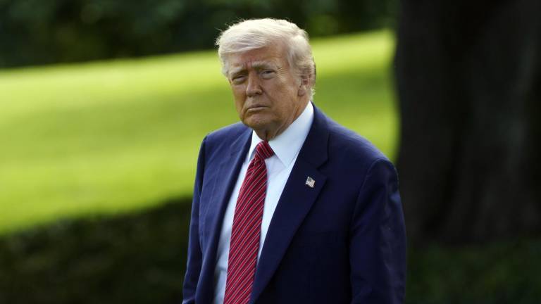 El presidente de Estados Unidos, Donald Trump, parte a bordo del Marine One desde el Jardín Sur de la Casa Blanca, Washington, D.C., EE.UU.