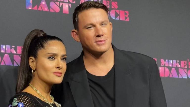 Salma Hayek y Channing Tatum en la premiere realizada en Miami de la película Magic Mike's Last Dance.