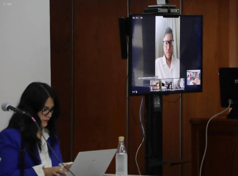 $!Fotografía de la audiencia de revisión de medidas cautelares que se llevó a cabo este martes.