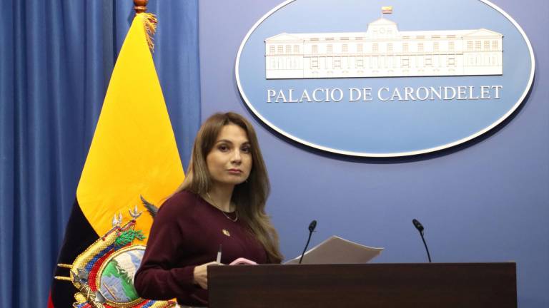 La portavoz Carolina Jaramillo, en el Palacio de Carondelet. Foto : API
